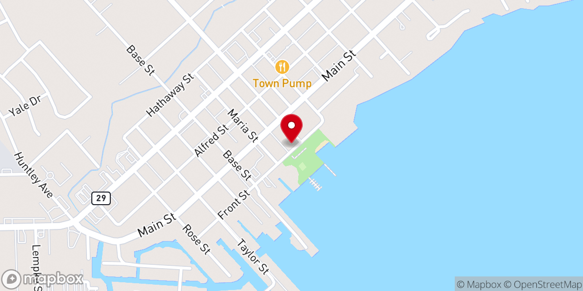 Map showing location of Bayview Bakery