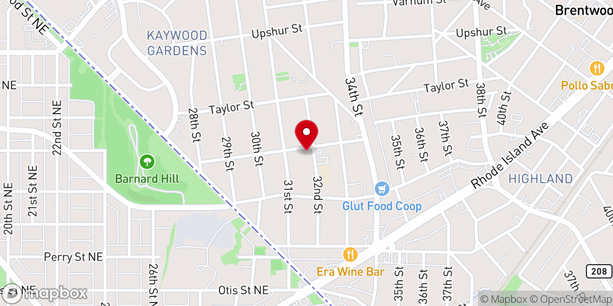 Map showing location of First Baptist Church of Mount Rainier