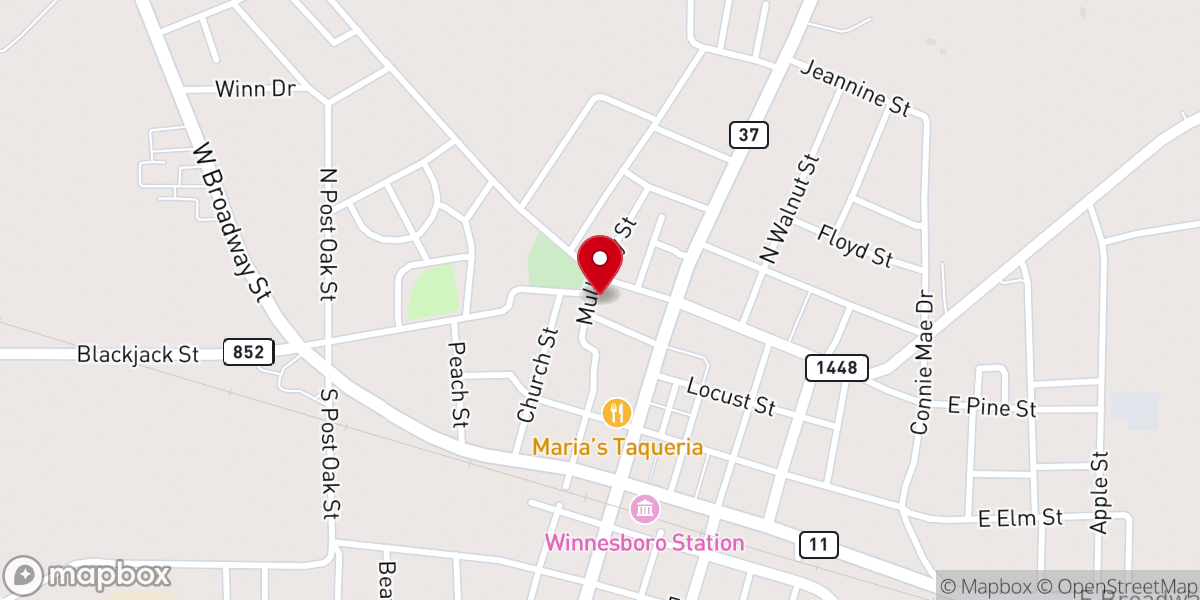 Map showing location of Central Christian Church