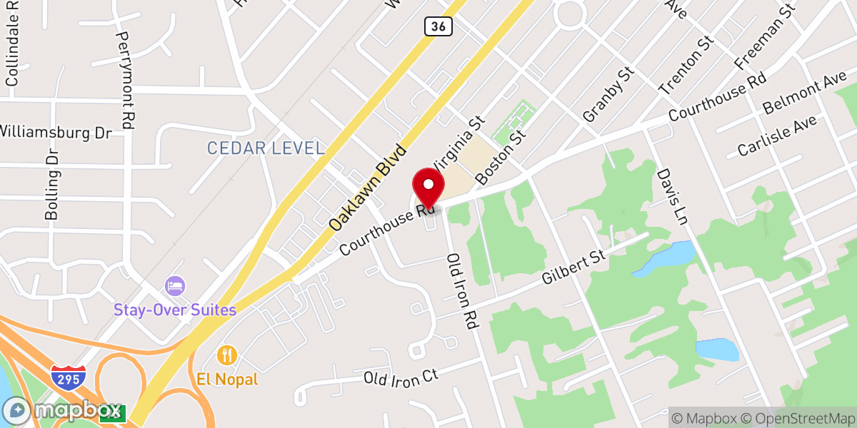 Map showing location of Mt Calvary Baptist Church