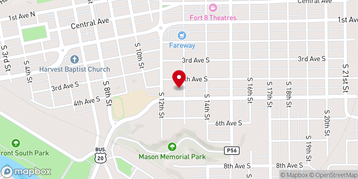 Map showing location of St Paul Lutheran Church