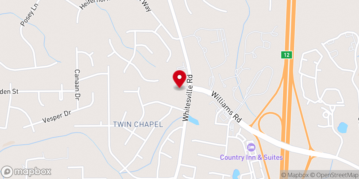 Map showing location of Central Baptist Church of Columbus