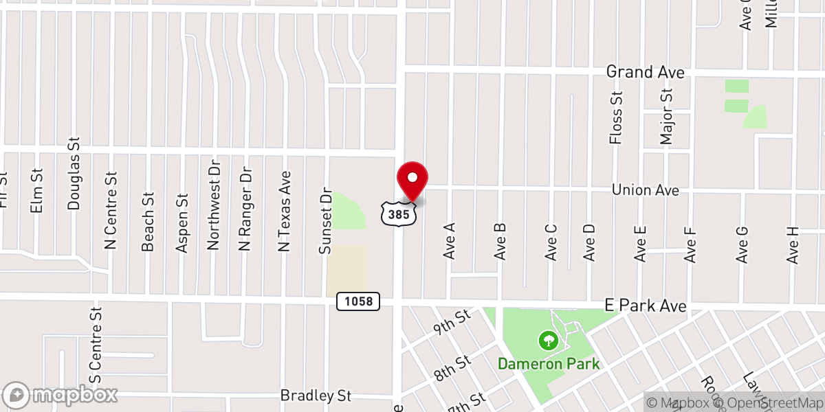Map showing location of Avenue Baptist Church