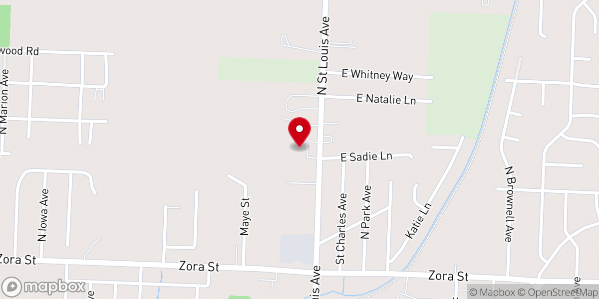 Map showing location of South Joplin Christian Church