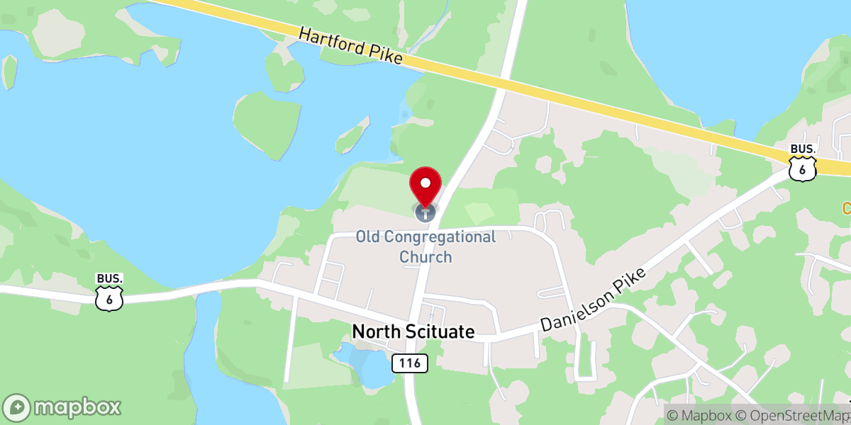 Map showing location of North Scituate Congregational Church