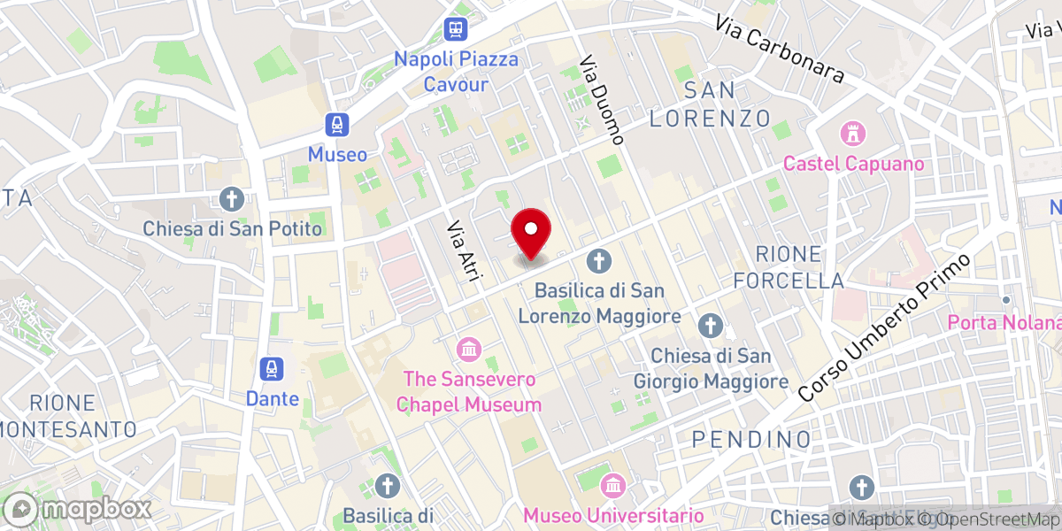 Map showing location of Cappella chiesa di santa maria ss. della sanita ai tribunali