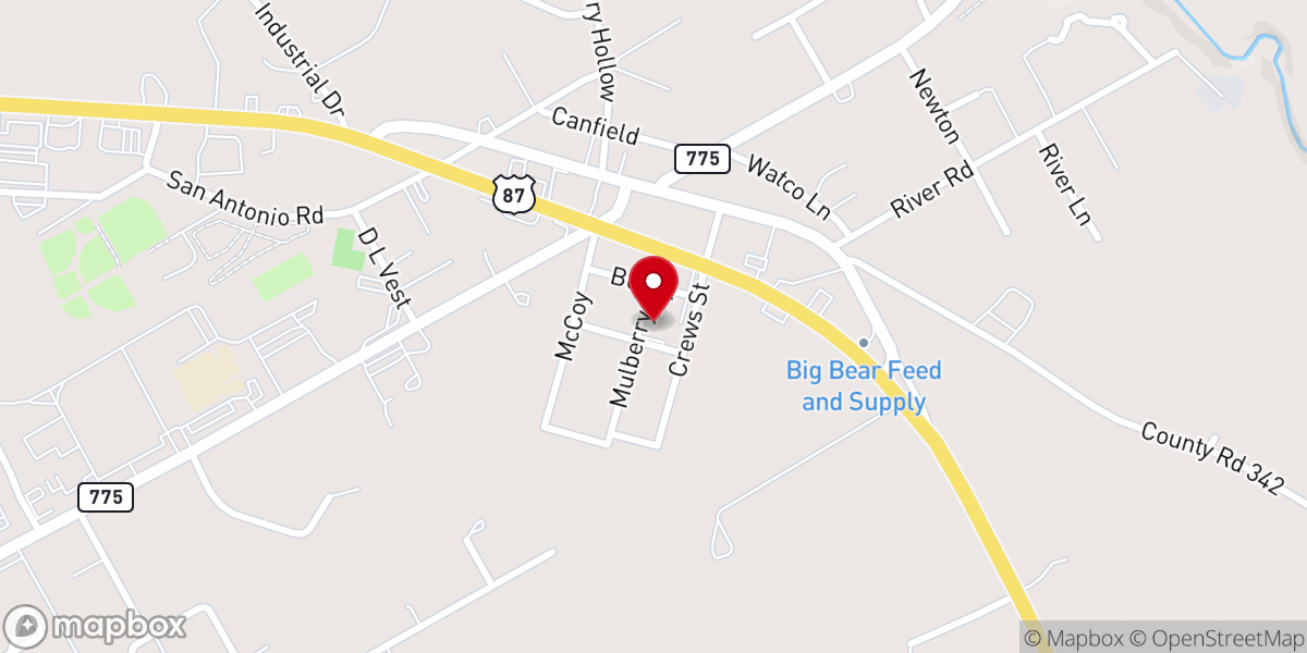 Map showing location of FBCLV First Baptist Church of La Vernia