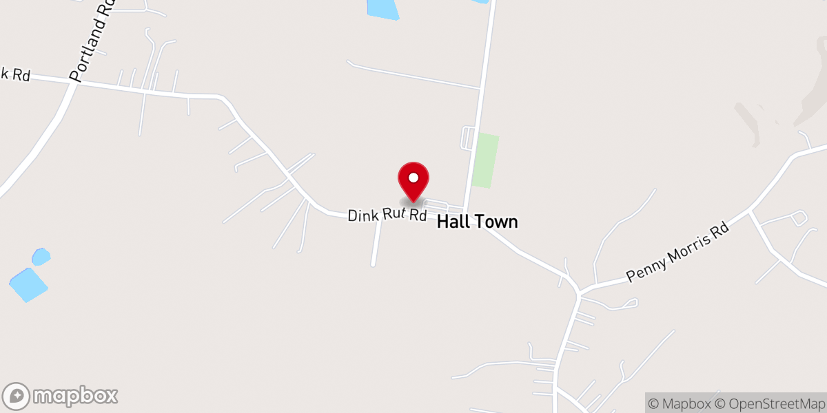 Map showing location of Halltown General Baptist Church