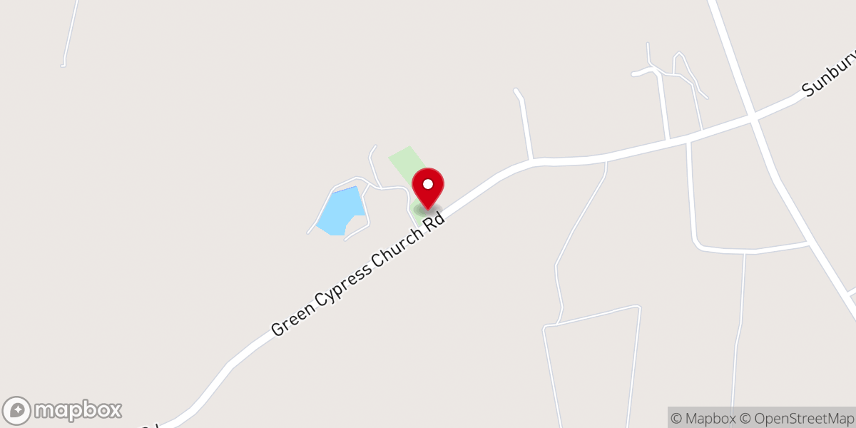 Map showing location of Cypress Grove Church