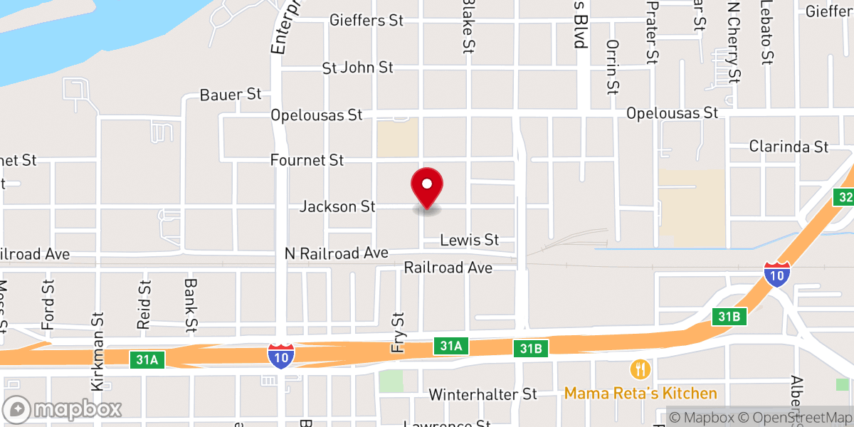 Map showing location of Pleasant Grove Missionary Baptist