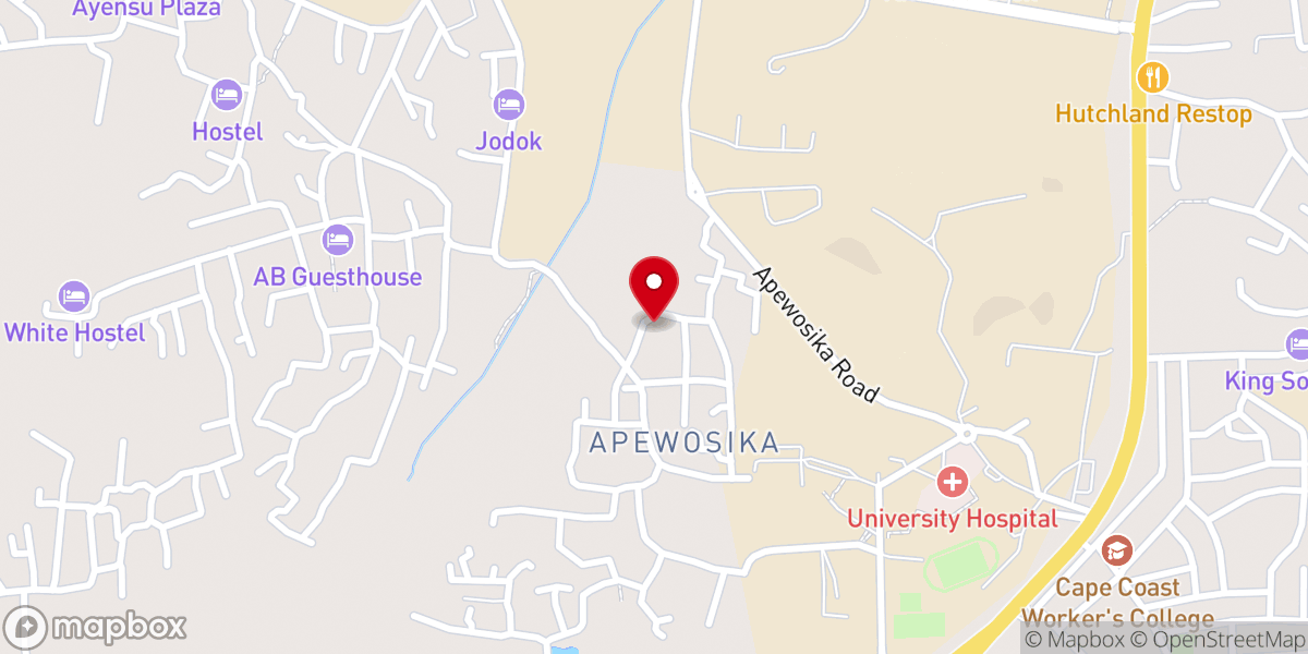 Map showing location of St. Joseph The Worker Catholic Church, Apewosika
