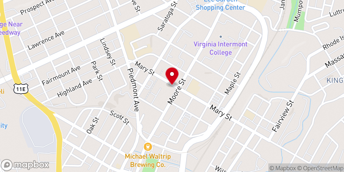 Map showing location of Anchor Baptist Church