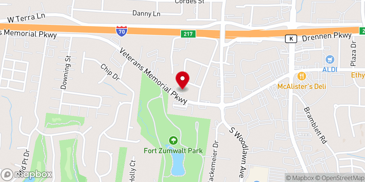 Map showing location of The Hope and Healing Worship Center