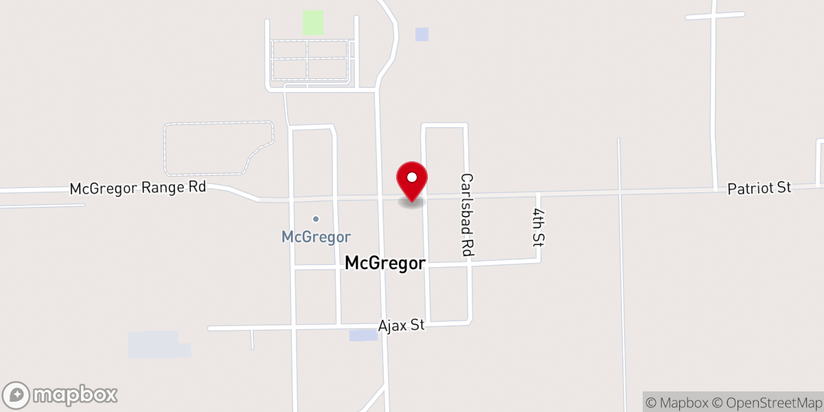Map showing location of McGregor Base Chapel
