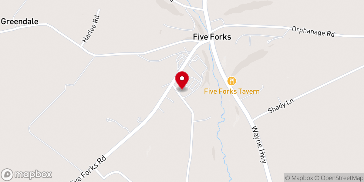 Map showing location of Five Forks BIC Food Pantry