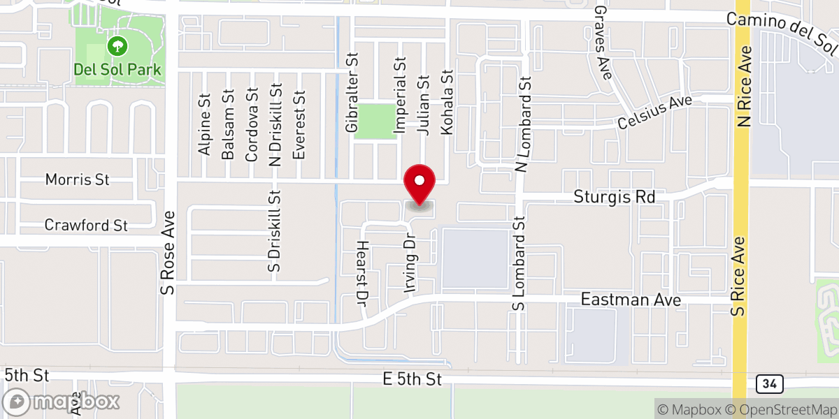 Map showing location of Life of Victory Worship Center