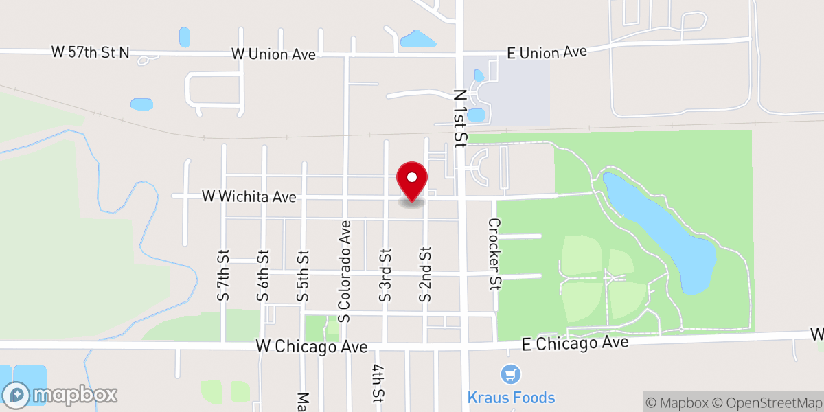 Map showing location of Wulf-Ast Mortuaries