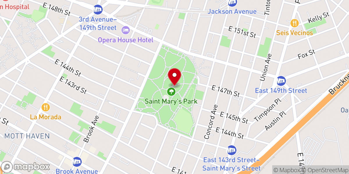 Map showing location of St. Mary's Park