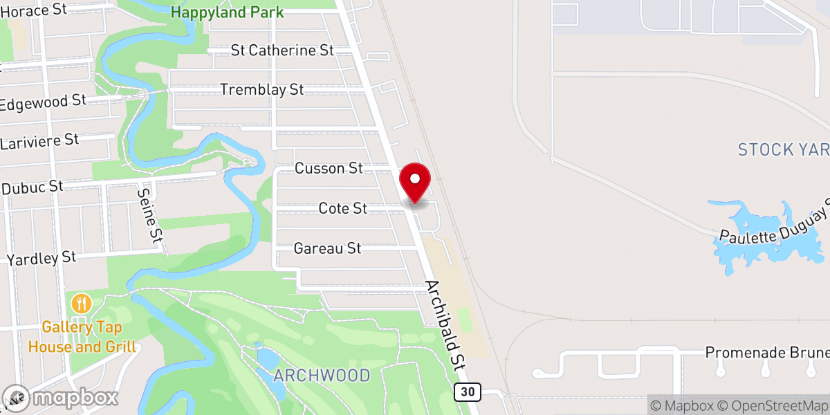 Map showing location of Holy Family Catholic Church