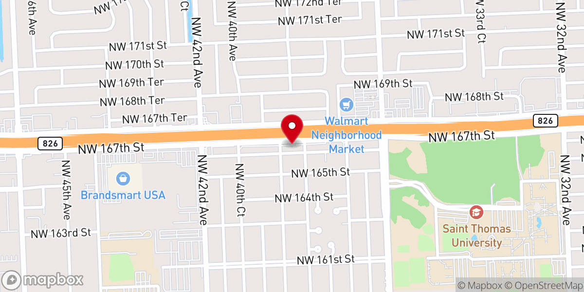 Map showing location of Calvary Chapel - North Miami