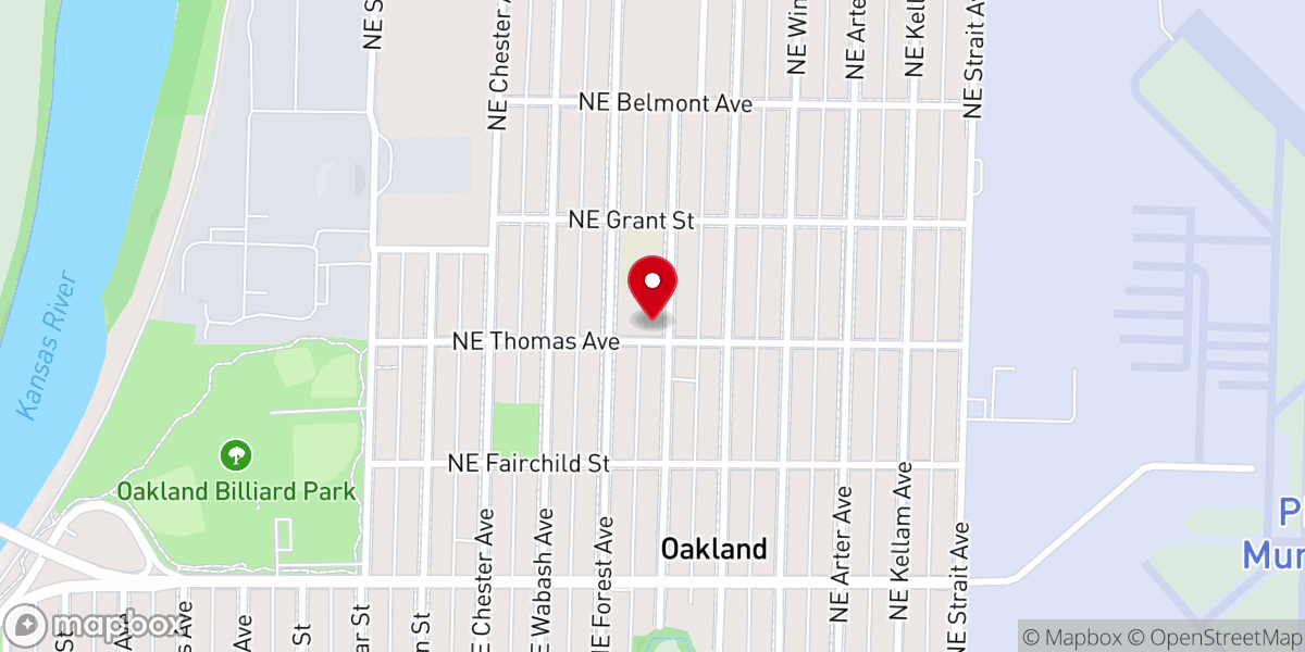 Map showing location of Oakland New Life Church