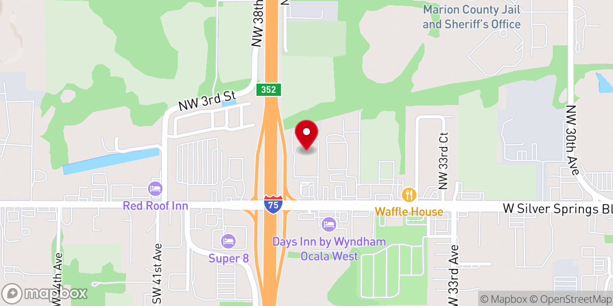 Map showing location of Family Life Assembly of God