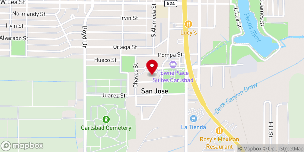 Map showing location of San Jose Catholic Church