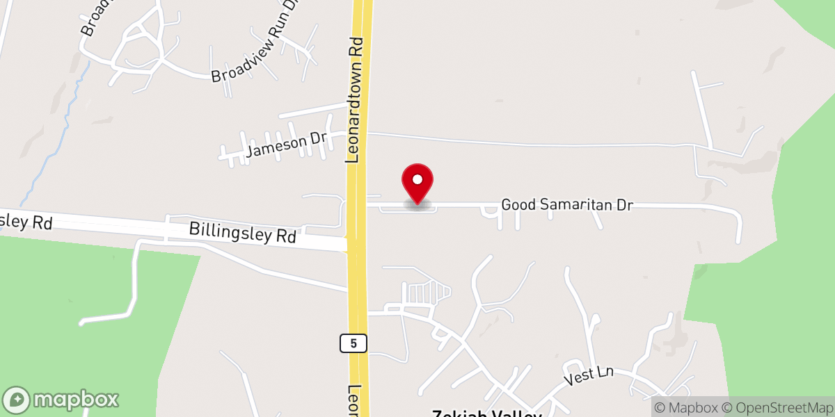 Map showing location of Good Samaritan Presbyterian Church