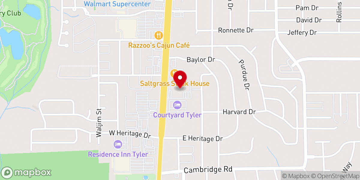 Map showing location of Colonial Hills Baptist Church