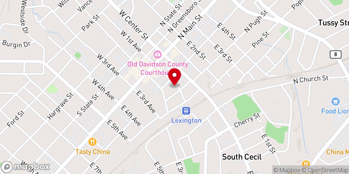 Map showing location of Davidson County First Hope Ministries