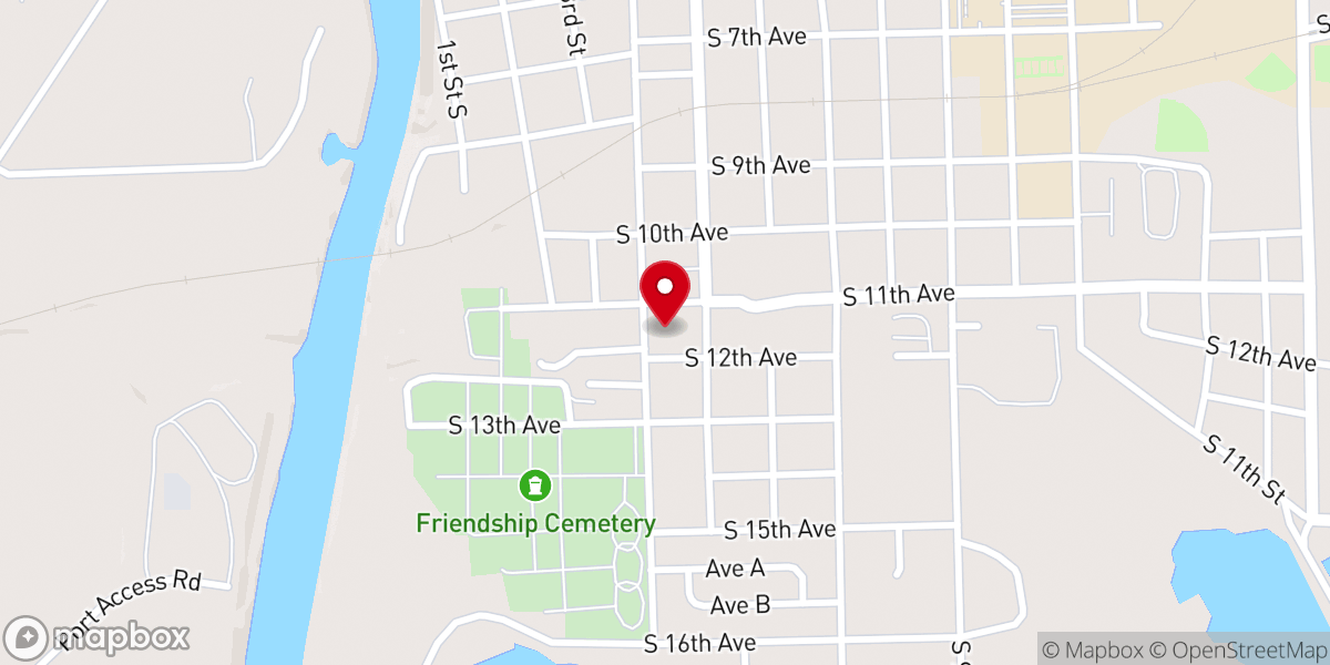 Map showing location of Glenn Chapel CME Church