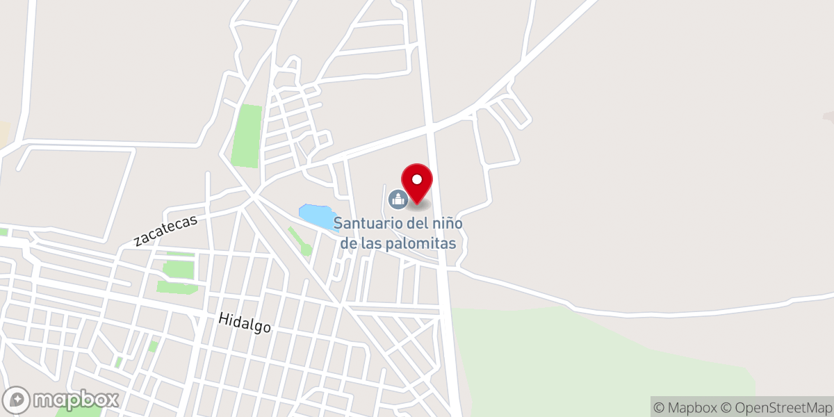 Map showing location of Santuario del Niño de las Palomitas