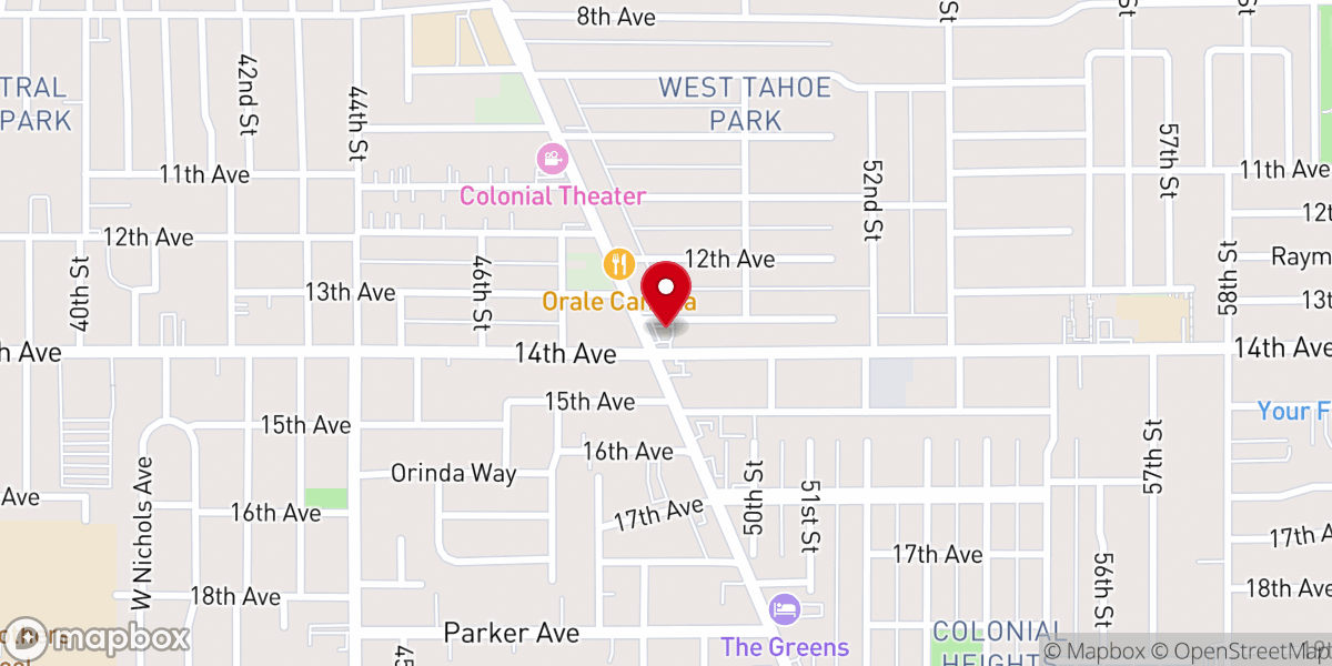 Map showing location of Church's Texas Chicken