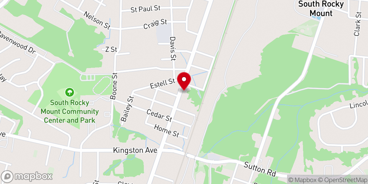 Map showing location of Foster Memorial Baptist Church