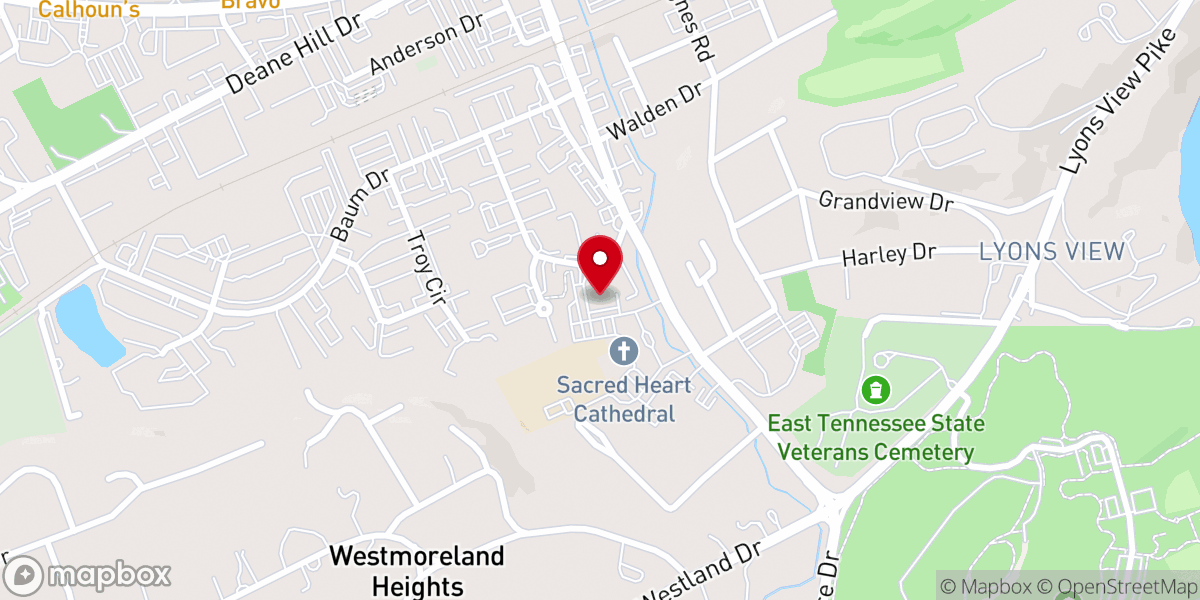 Map showing location of Cathedral Parish Offices