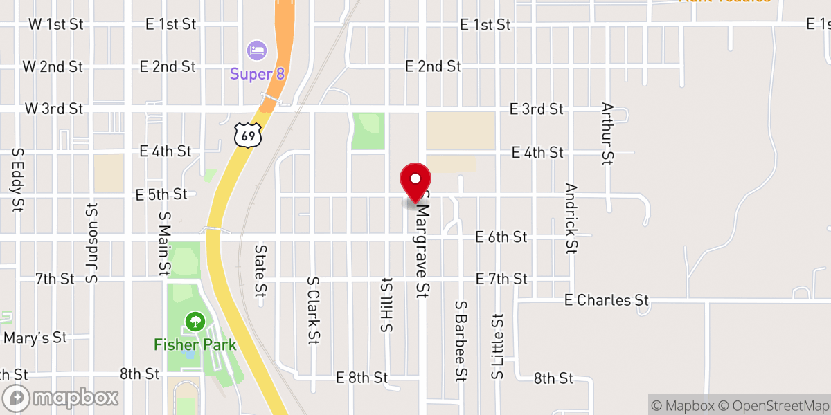Map showing location of Grace Baptist Tabernacle