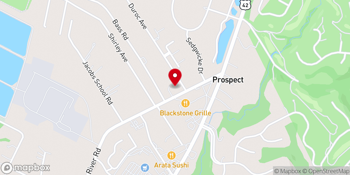 Map showing location of Harrods Creek Baptist Church