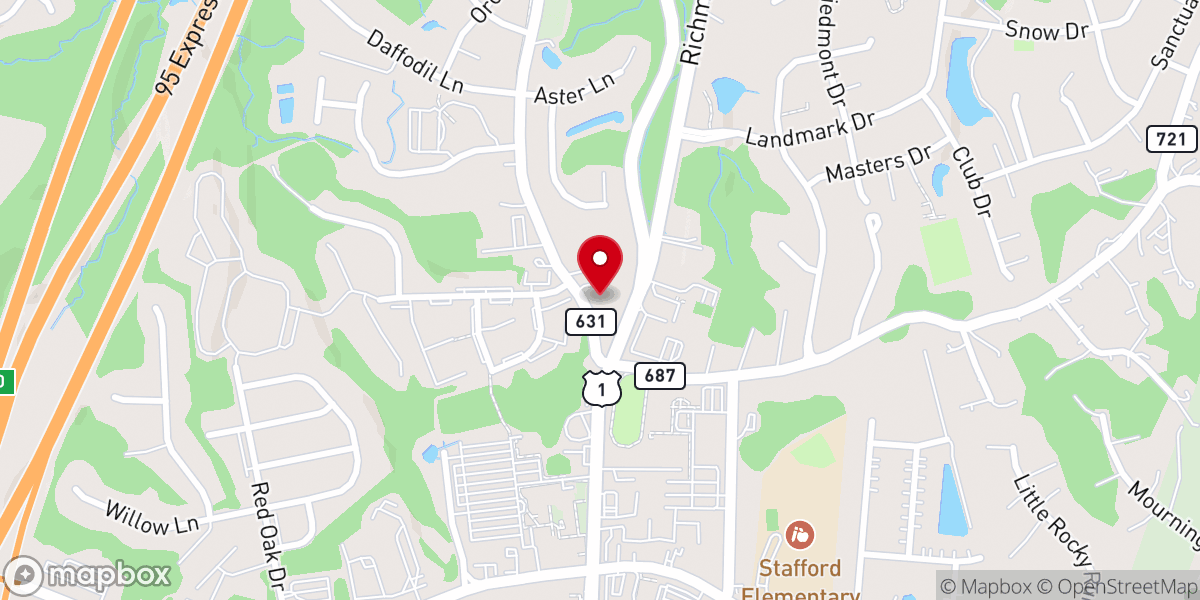 Map showing location of Iglesia Cristiana Mensajeros del Señor - Stafford, VA