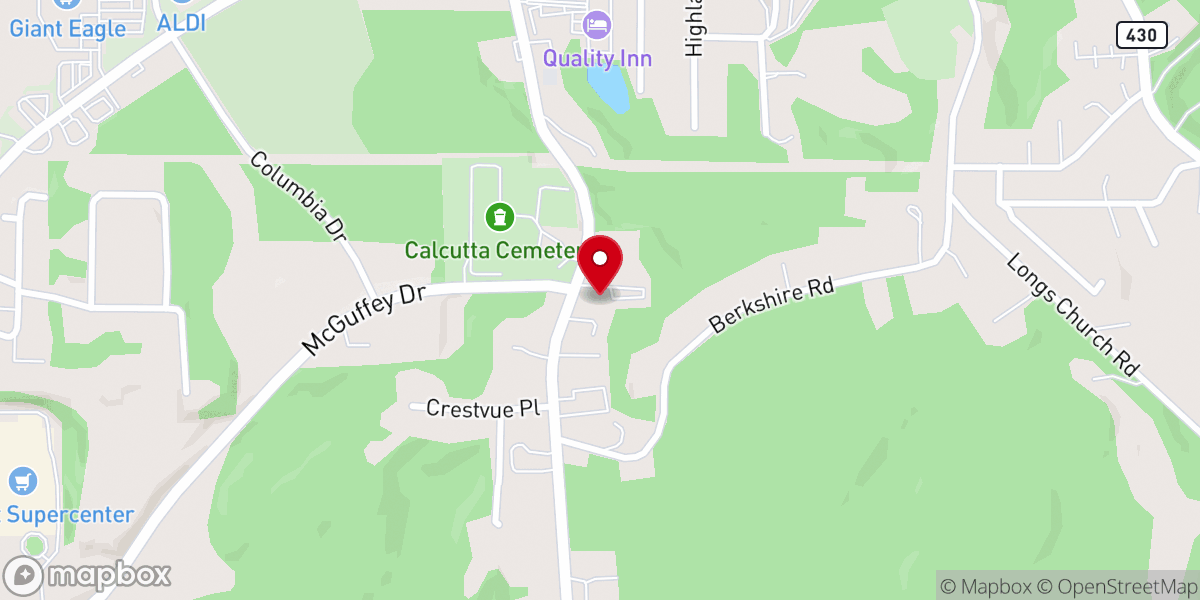 Map showing location of St. Clair Avenue Church of Christ