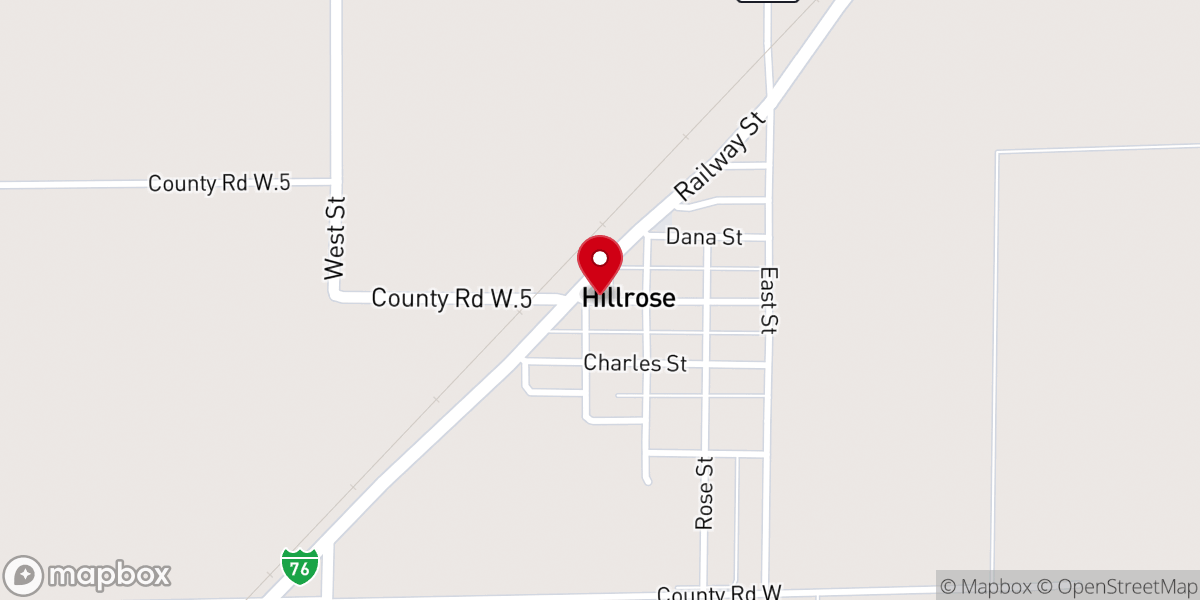 Map showing location of The Town of Hillrose