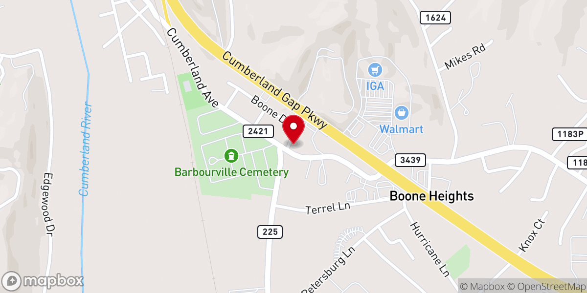 Map showing location of St Paul Baptist Church