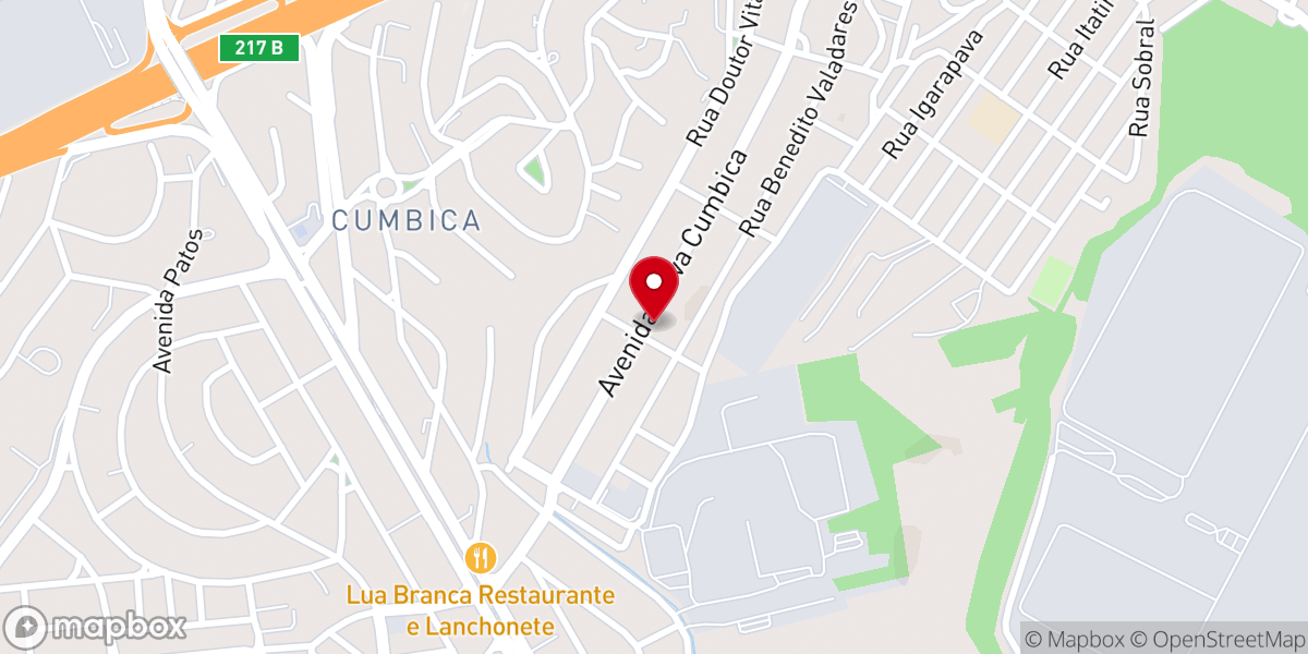 Map showing location of Igreja De Guarulhos