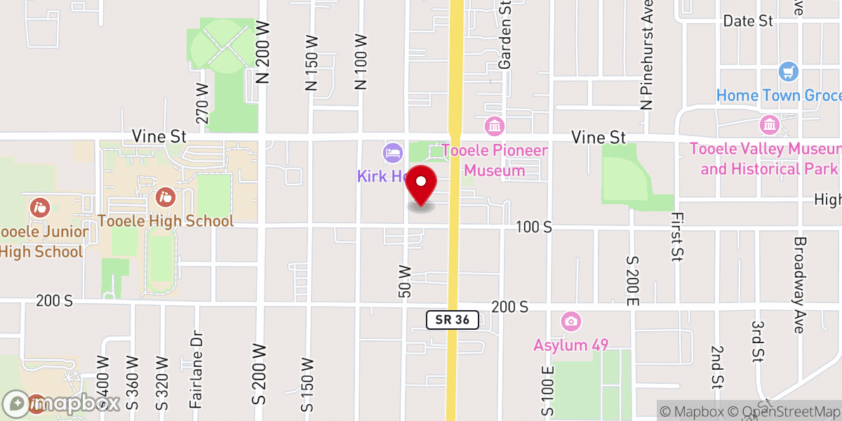 Map showing location of Iglesia Cristiana Eben-Ezer Tooele