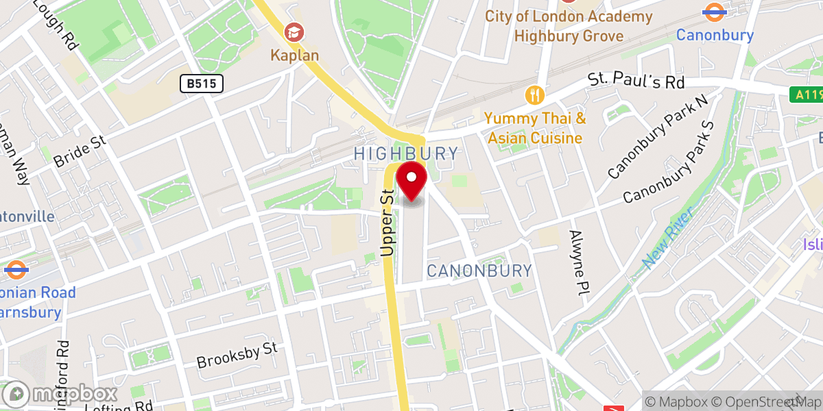 Map showing location of Union Chapel