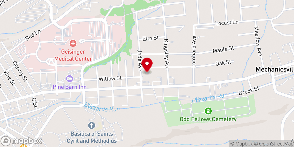 Map showing location of Danville Alliance Church