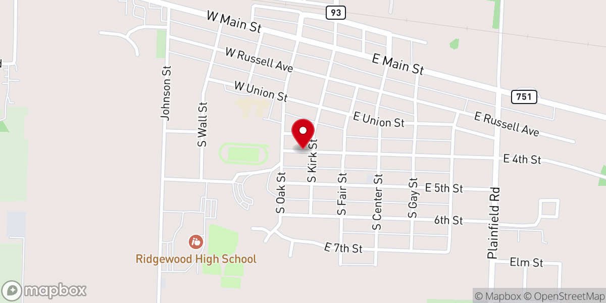 Map showing location of West Lafayette United Methodist Church