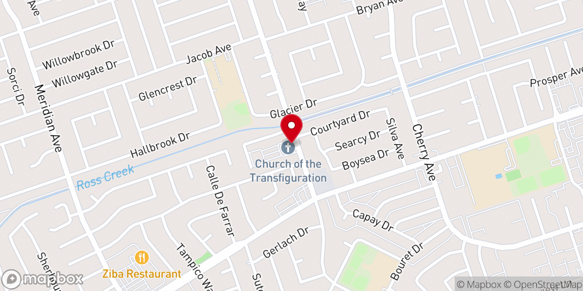 Map showing location of Church of the Transfiguration