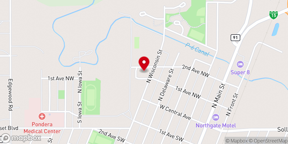 Map showing location of Conrad Baptist Church