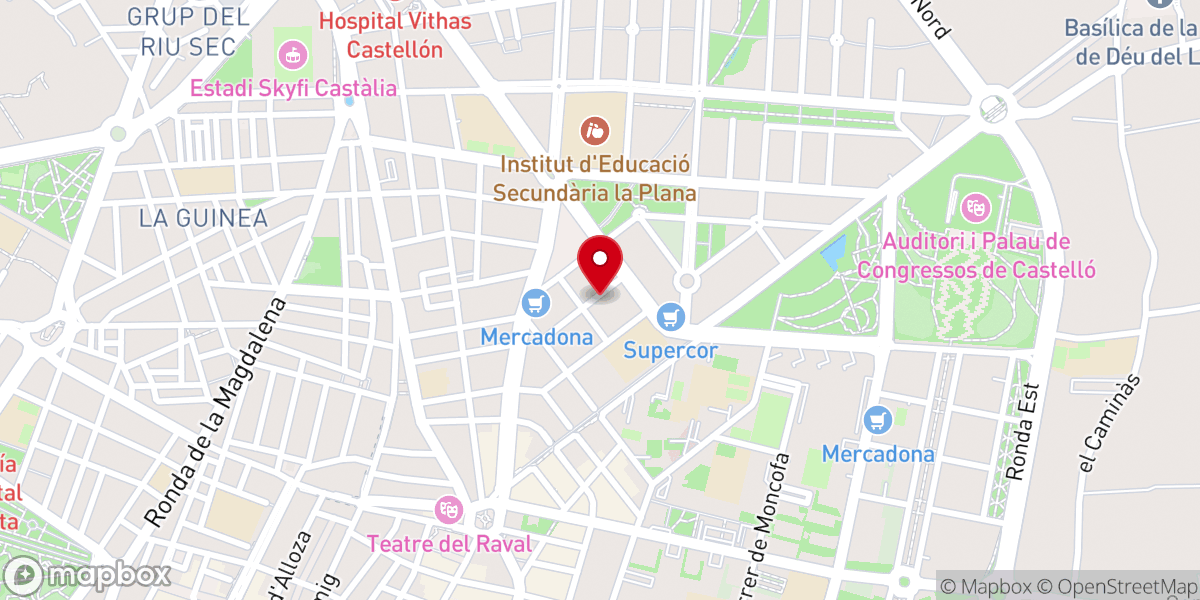 Map showing location of Iglesia Bautista de Castellón