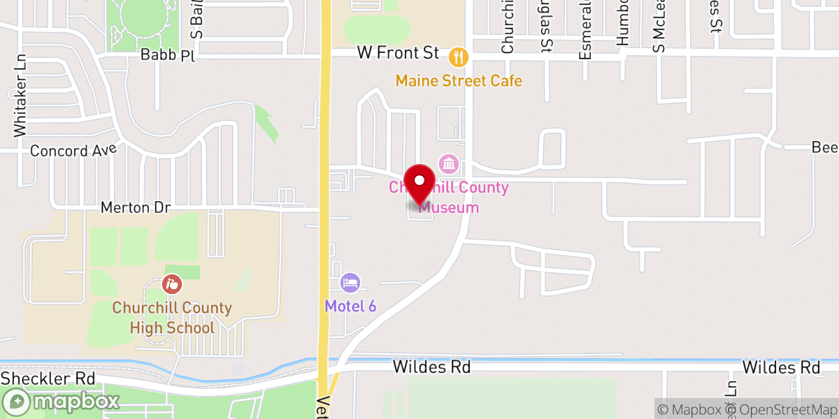 Map showing location of Fallon Fifth Ward Bishops Office
